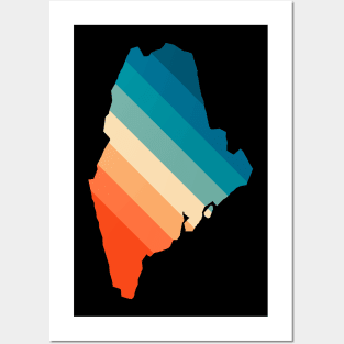 Maine State Retro Map Posters and Art